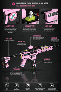M4A1 Building Block Model – Cherry Blossom Edition (1492 PCS)