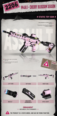 M4A1 Building Block Model – Cherry Blossom Edition (1492 PCS)