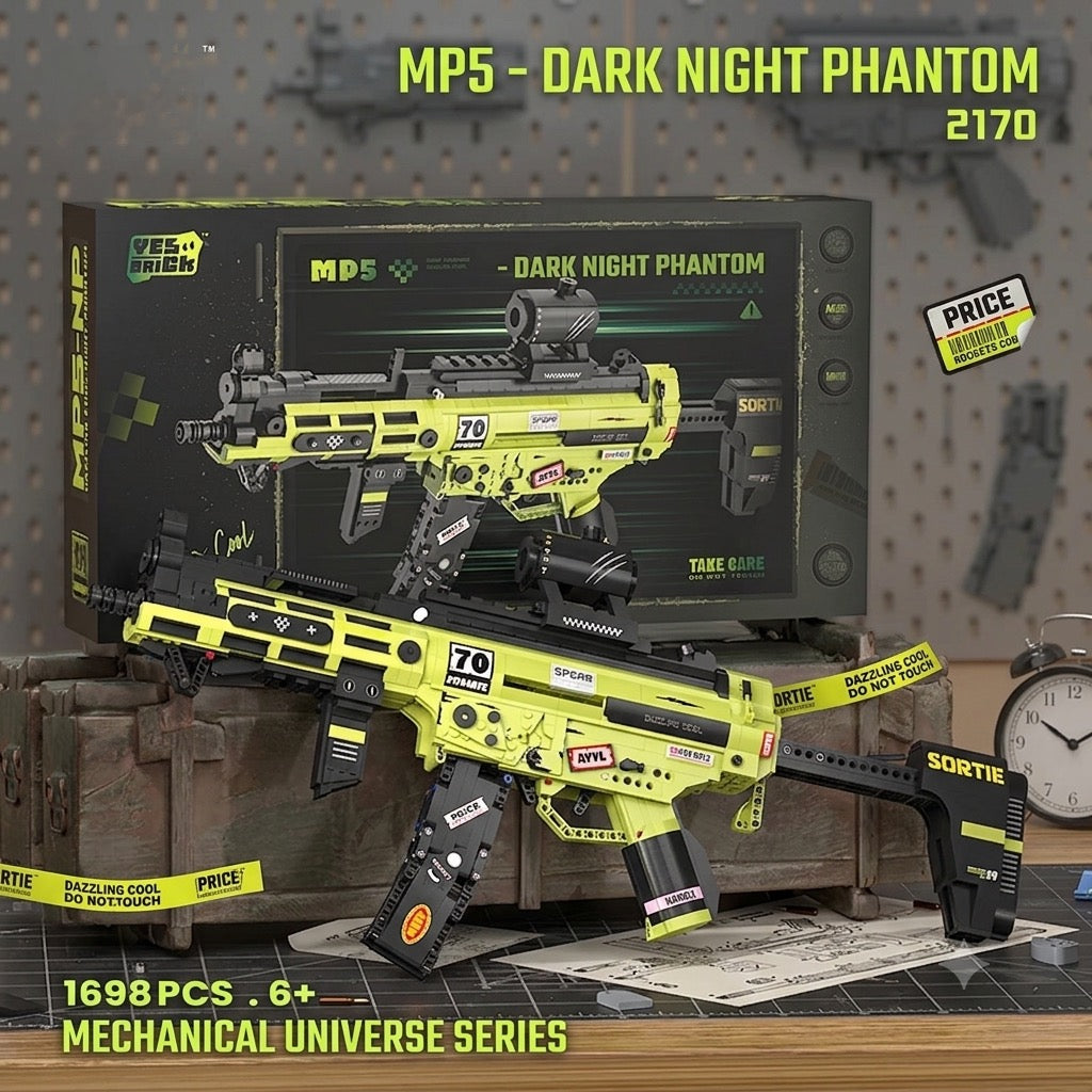 2170 MP5 Toy Gun Model Building Block Set Creative Plastic Simulation Assembly Brick Game